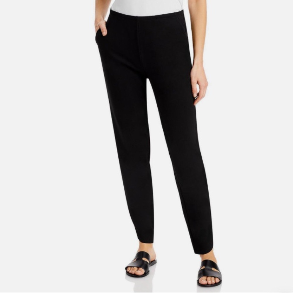NWT &BASICS Womens Black Tulip Hem Pocket Pull On Skinny Pants S